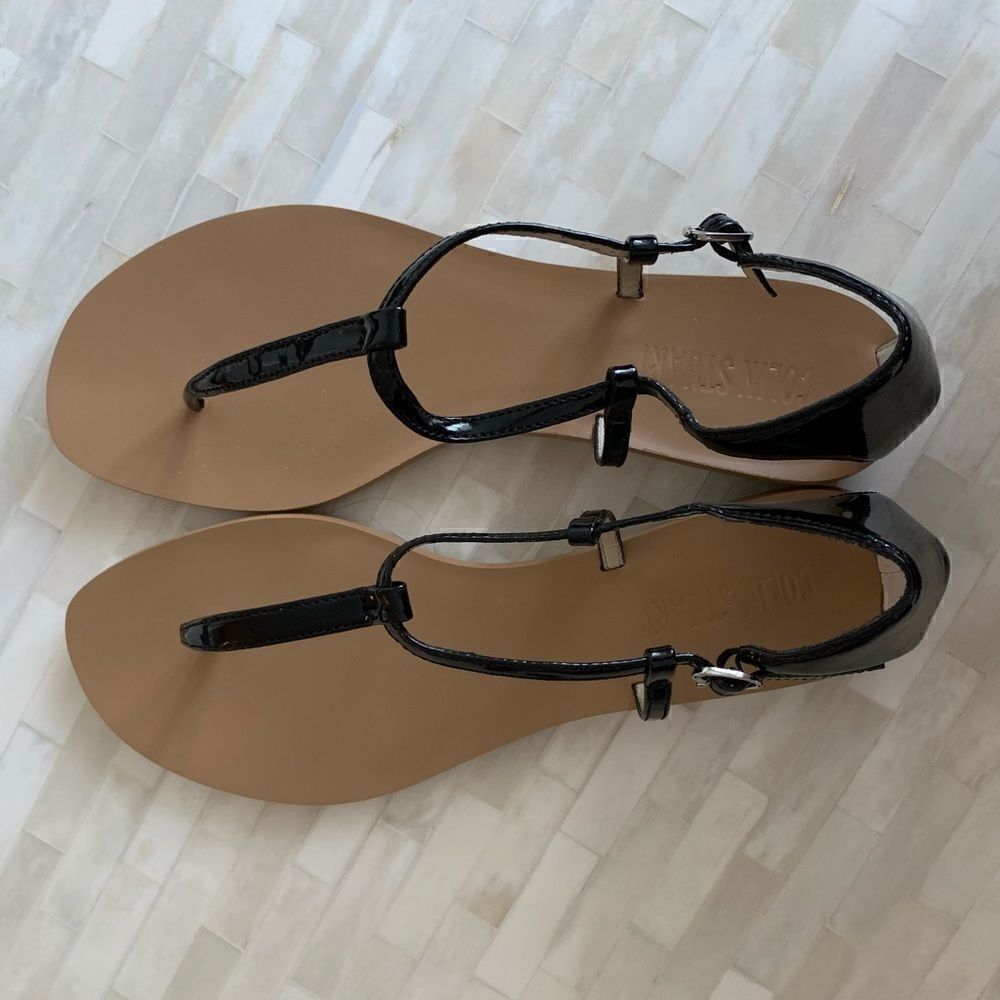 Colin Stuart | Patent Leather T - Strap Sandals - Picture 2 of 7